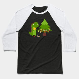 Tree Rex Christmas Dino Baseball T-Shirt